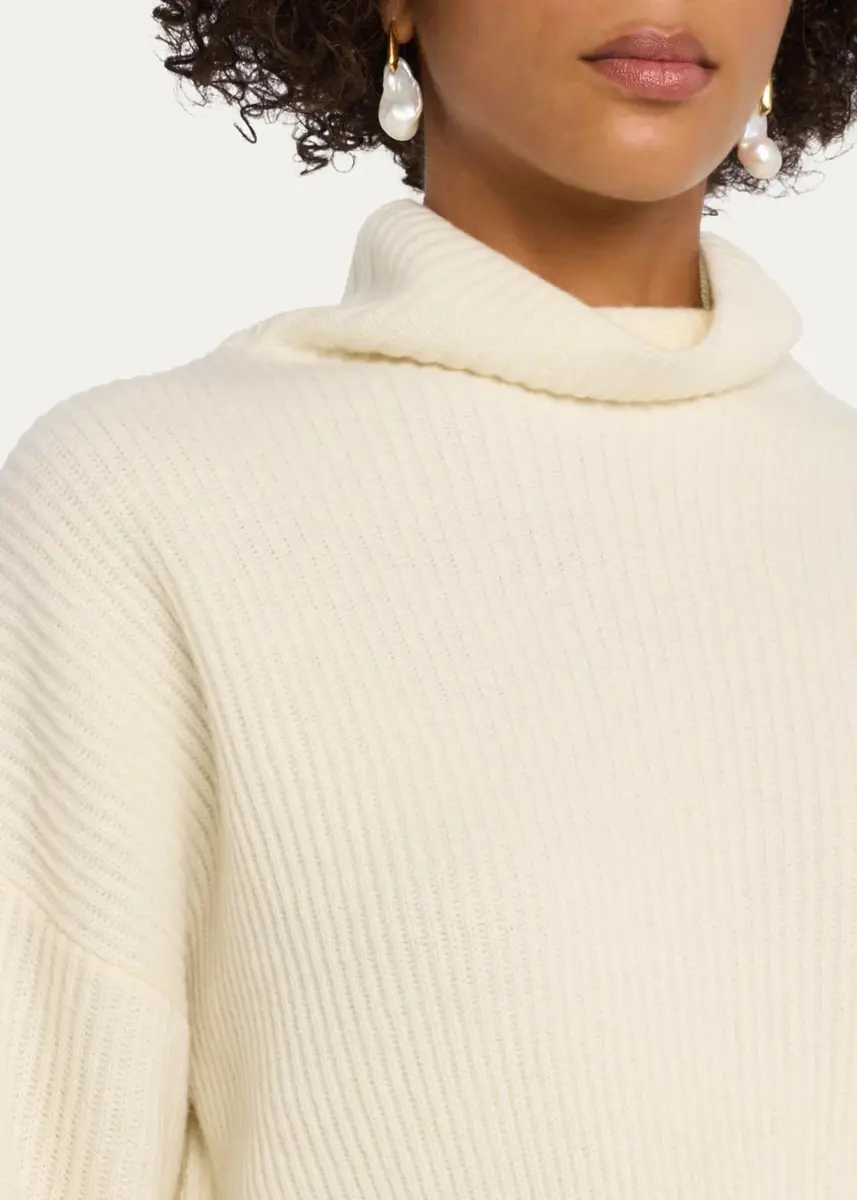 Theory Mock-Neck Cinched-Waist Peplum Sweater | Thumbnail 5 Theory Mock-Neck Cinched-Waist Peplum Sweater | Thumbnail 5