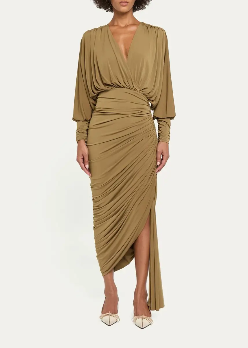 Et Ochs Gaia Draped Blouson Matte Jersey Midi Dress | Thumbnail 2 Et Ochs Gaia Draped Blouson Matte Jersey Midi Dress | Thumbnail 2