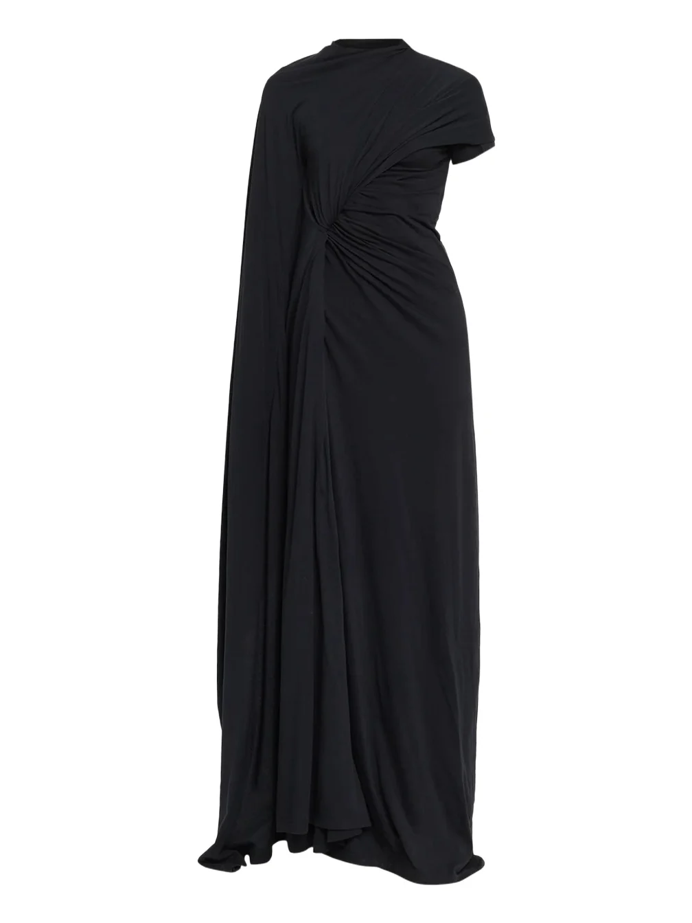 Balenciaga Asymmetric Twisted Drape Jersey Maxi Dress