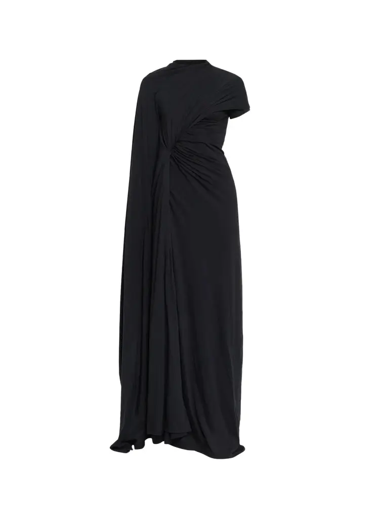 Asymmetric Twisted Drape Jersey Maxi Dress Asymmetric Twisted Drape Jersey Maxi Dress