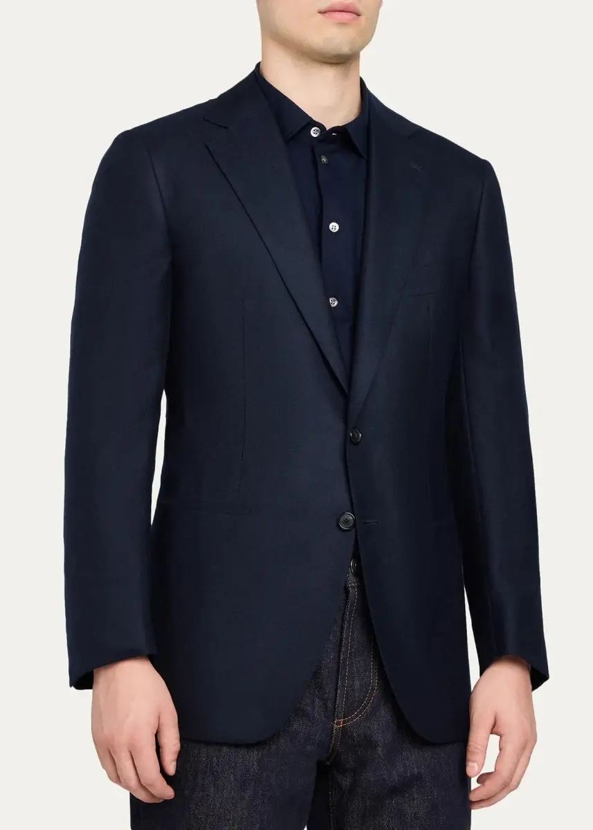 Cesare Attolini Men's Cashmere Hopsack Single-Breasted Sport Coat | Thumbnail 4