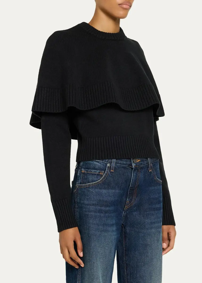 Ronny Kobo Evian Layered Cape Sweater | Thumbnail 4 Ronny Kobo Evian Layered Cape Sweater | Thumbnail 4