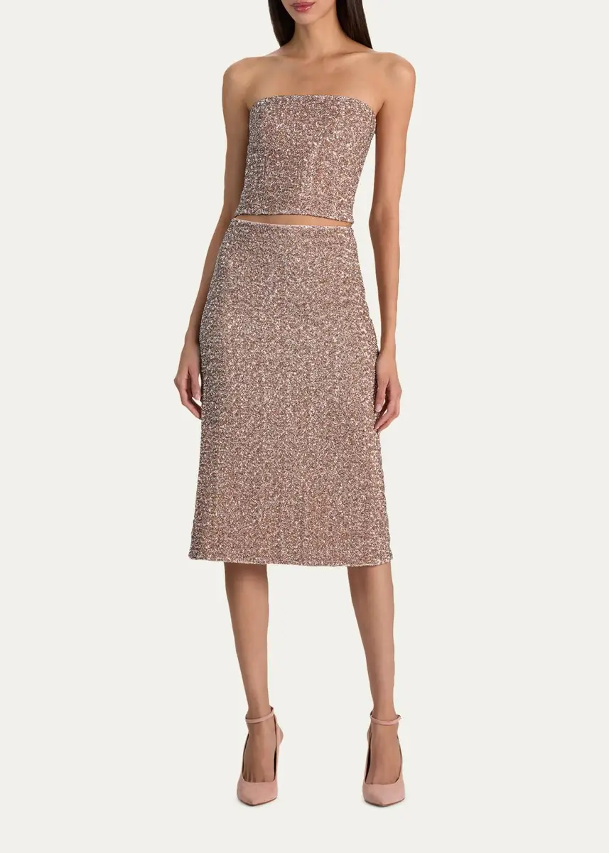 Alice + Olivia Fifi Sequined Midi Skirt | Thumbnail 2