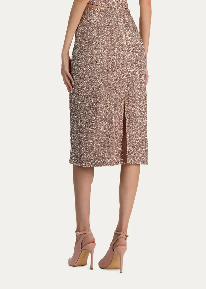 Alice + Olivia Fifi Sequined Midi Skirt | Thumbnail 3