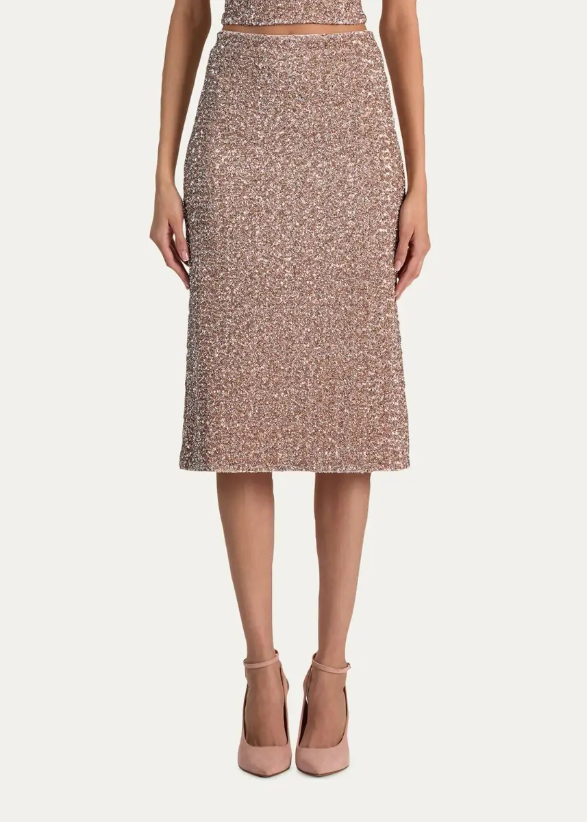 Alice + Olivia Fifi Sequined Midi Skirt | Thumbnail 4