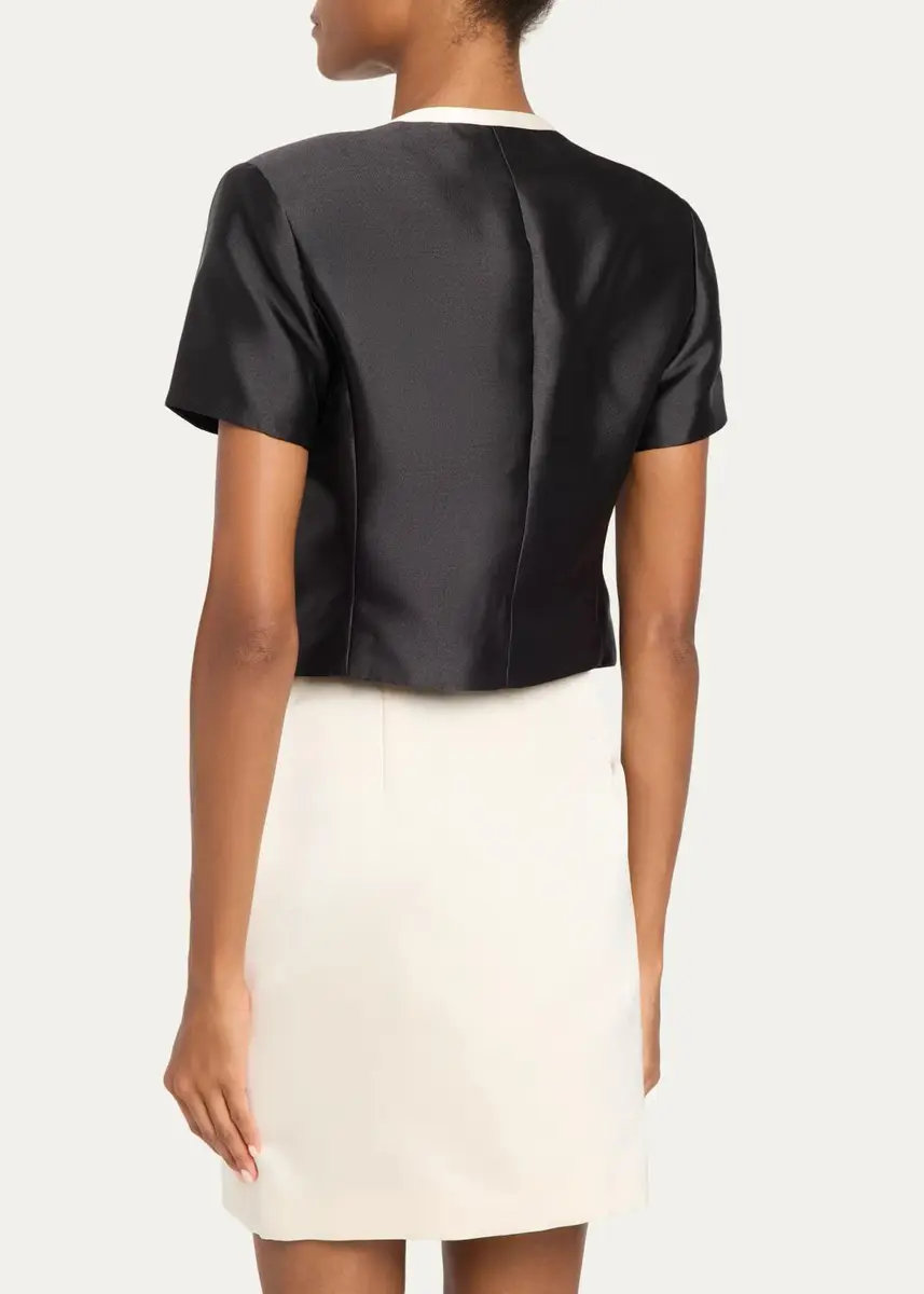 Simkhai Naelle Short-Sleeve Satin Top | Thumbnail 3 Simkhai Naelle Short-Sleeve Satin Top | Thumbnail 3