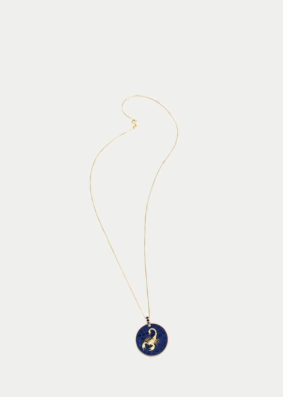 FARAONE MENNELLA by R.F.M.A.S. 18K Yellow Gold, Sterling Silver & Titanium Scorpio Pendant Necklace