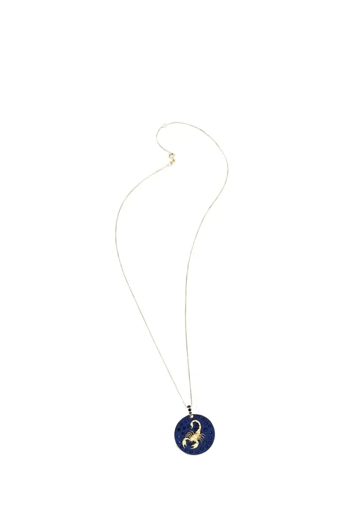 FARAONE MENNELLA by R.F.M.A.S. 18K Yellow Gold, Sterling Silver & Titanium Scorpio Pendant Necklace