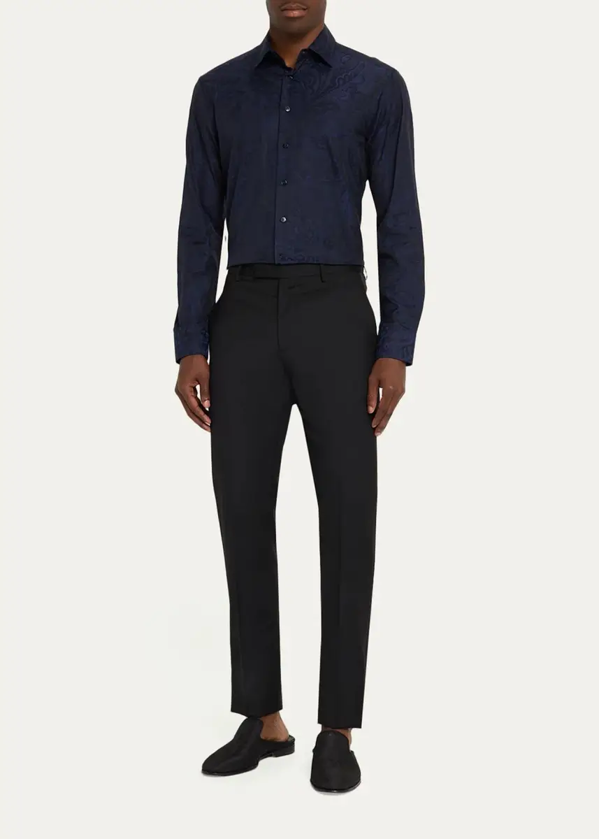 Etro Men's Roma Tapered-Leg Tuxedo Trousers | Thumbnail 2 Etro Men's Roma Tapered-Leg Tuxedo Trousers | Thumbnail 2
