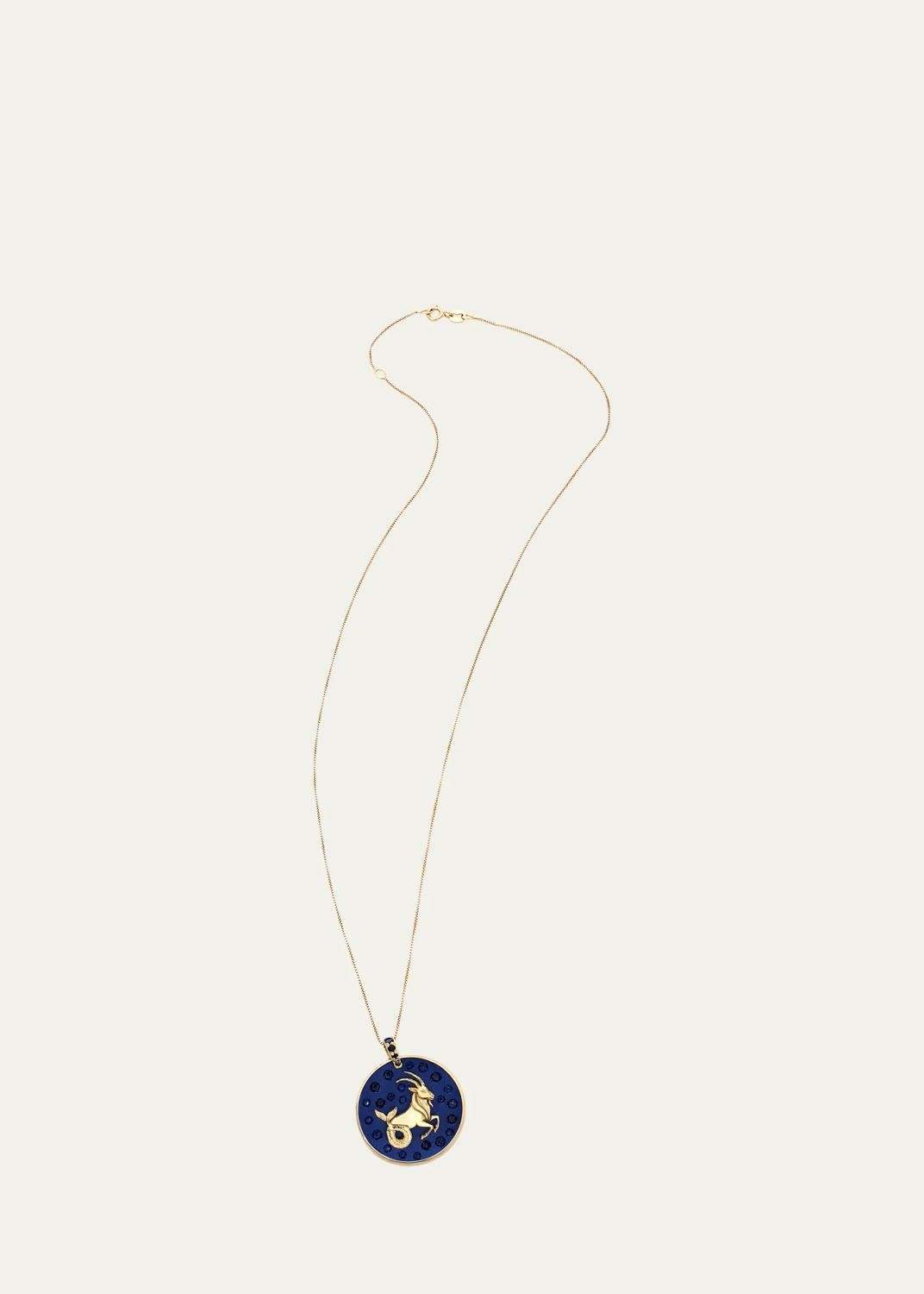 FARAONE MENNELLA by R.F.M.A.S. 18K Yellow Gold, Sterling Silver & Titanium Capricorn Pendant Necklace