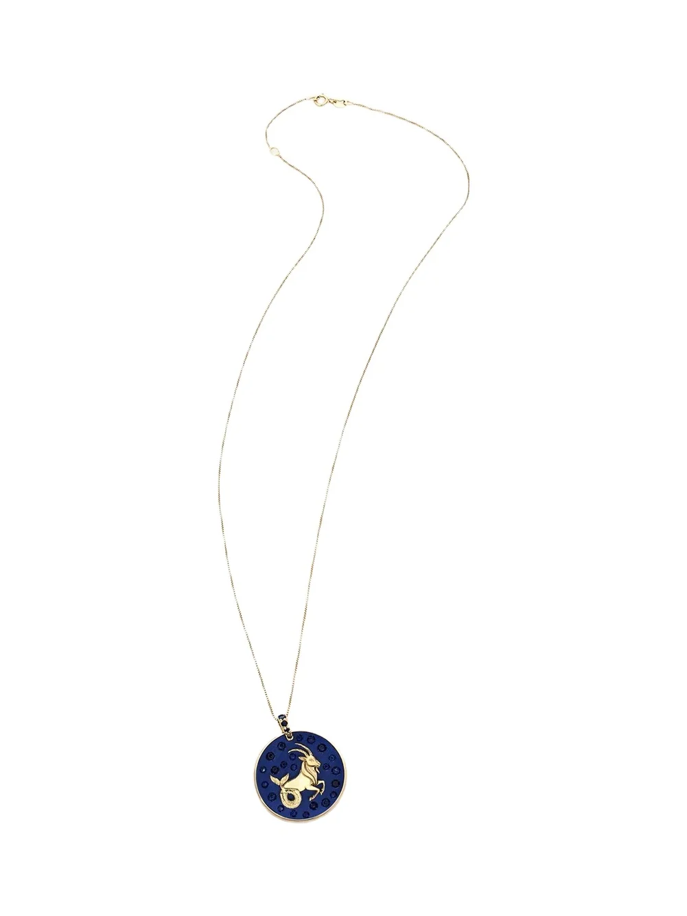 18K Yellow Gold, Sterling Silver & Titanium Capricorn Pendant Necklace 18K Yellow Gold, Sterling Silver & Titanium Capricorn Pendant Necklace
