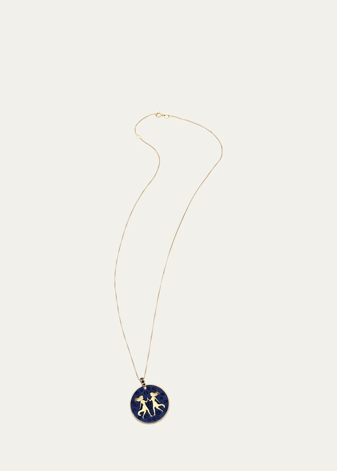 Gemini 18K Yellow Gold, Sterling Silver & Titanium Pendant Necklace Gemini 18K Yellow Gold, Sterling Silver & Titanium Pendant Necklace
