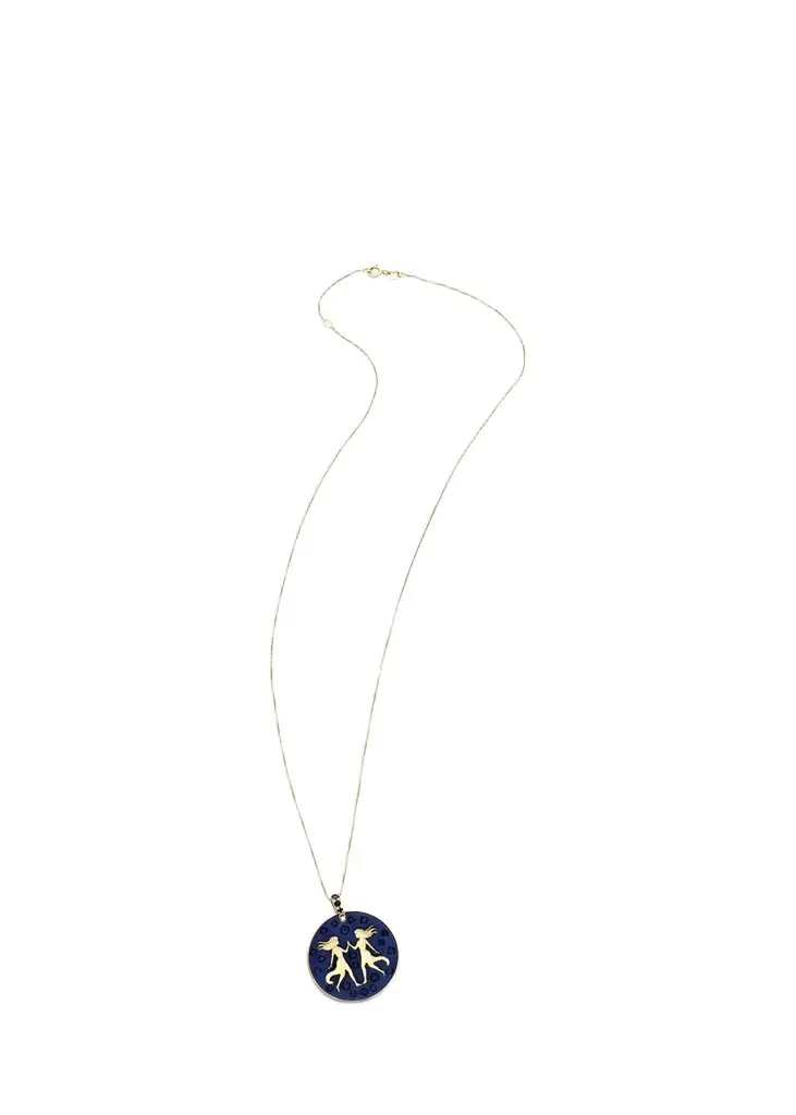 FARAONE MENNELLA by R.F.M.A.S. Gemini 18K Yellow Gold, Sterling Silver & Titanium Pendant Necklace