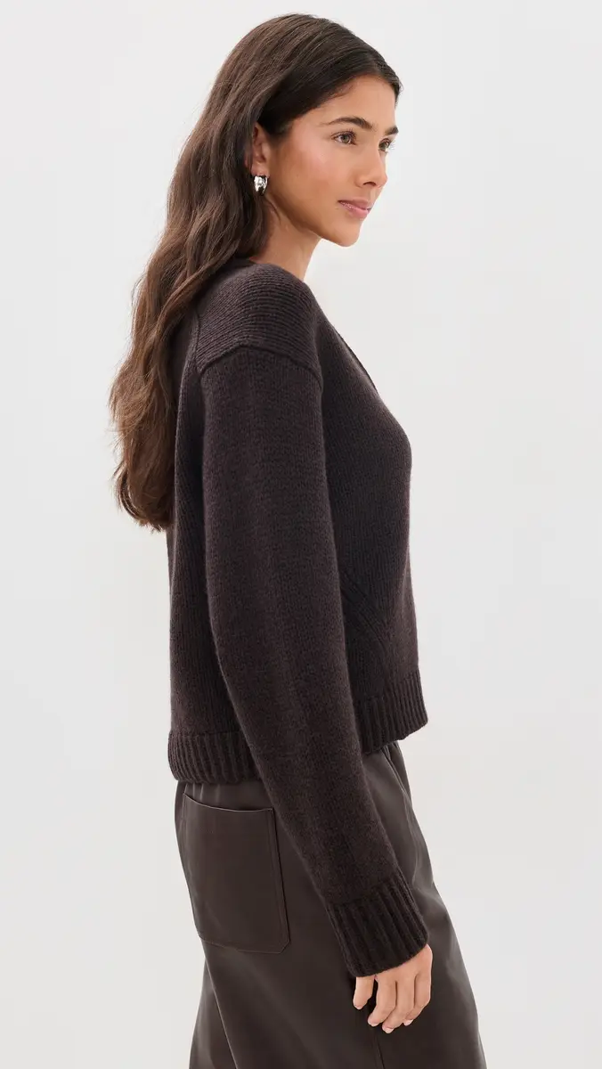 Vince Boxy V Neck Cardigan | Thumbnail 4 Vince Boxy V Neck Cardigan | Thumbnail 4