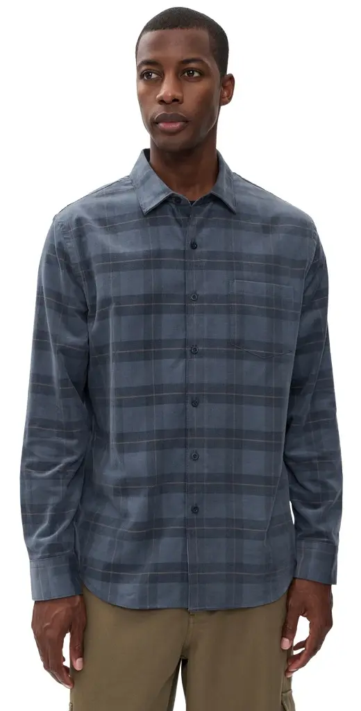 Vince Corduroy Hamilton Plaid Long Sleeve
