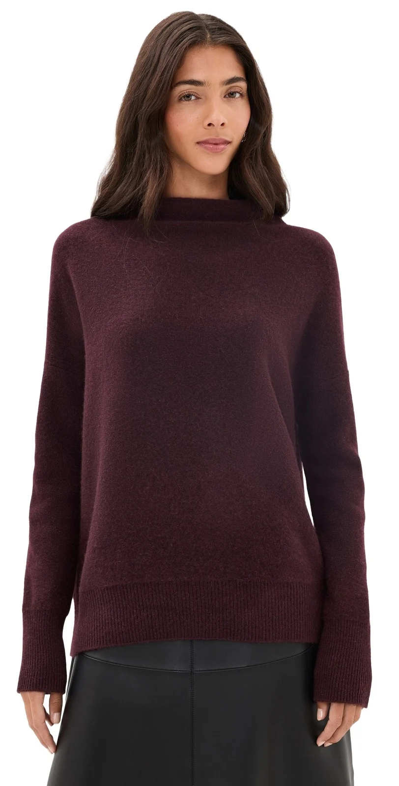 Vince Boiled Cashmere Funnel Neck Pullover