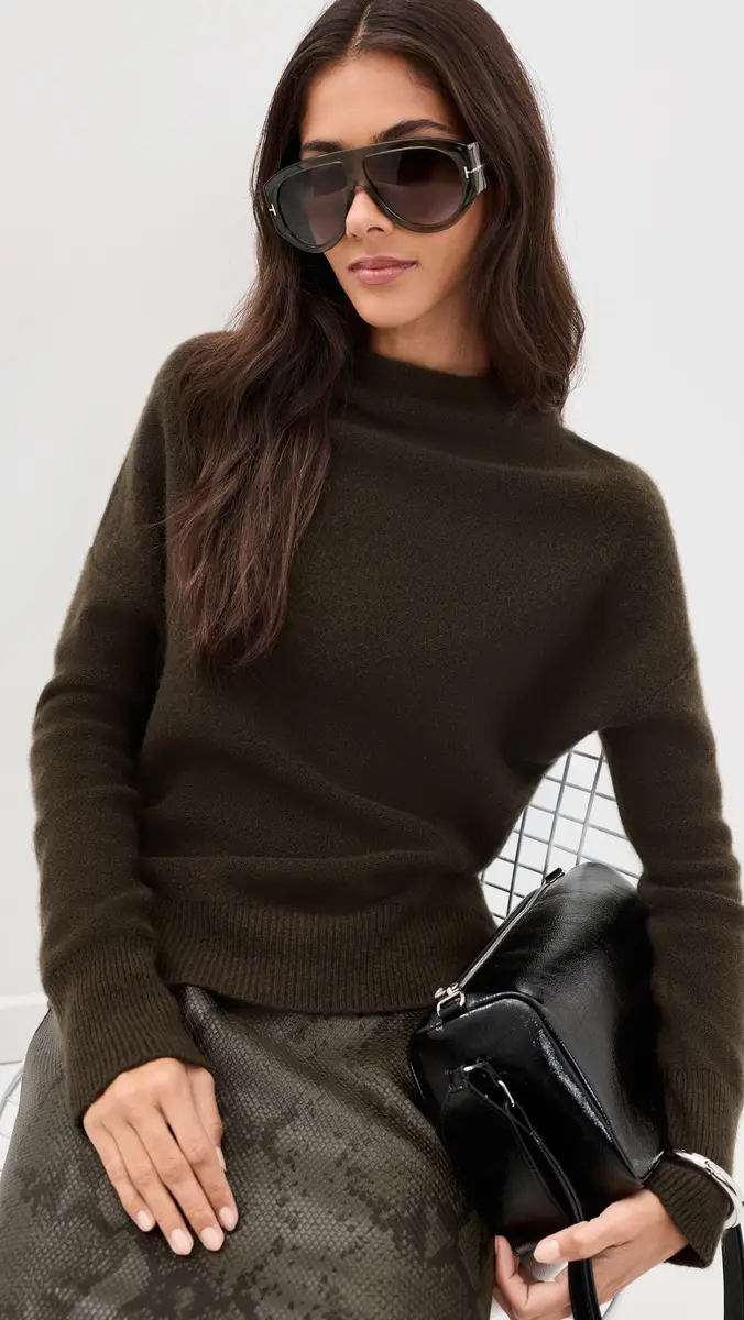 Vince Boiled Cashmere Funnel Neck Pullover | Thumbnail 2 Vince Boiled Cashmere Funnel Neck Pullover | Thumbnail 2