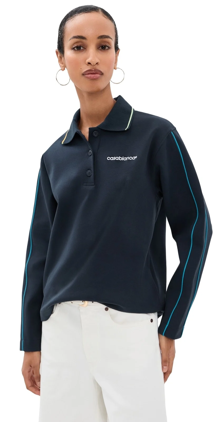 Casablanca Punto Polo Collared Sweatshirt