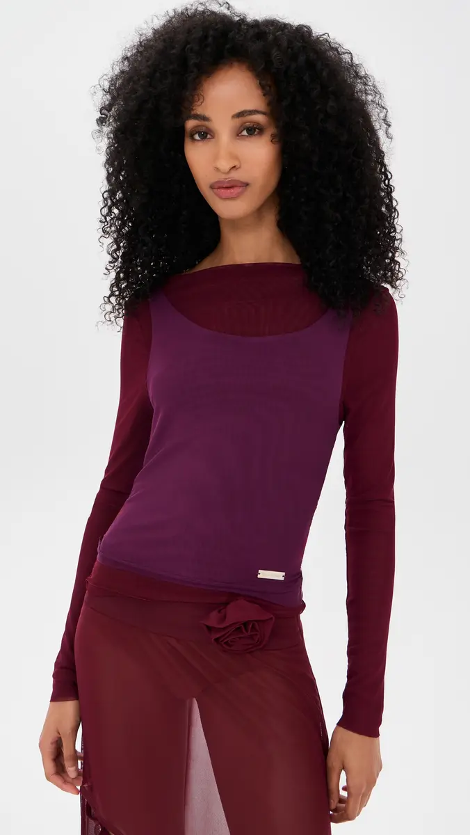 House of Sunny Double Layer Long Sleeve Mesh Top | Thumbnail 2 House of Sunny Double Layer Long Sleeve Mesh Top | Thumbnail 2