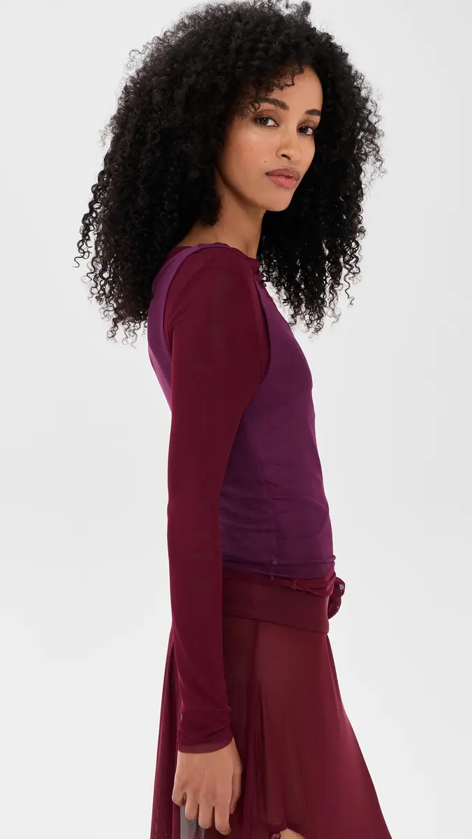 House of Sunny Double Layer Long Sleeve Mesh Top | Thumbnail 4 House of Sunny Double Layer Long Sleeve Mesh Top | Thumbnail 4
