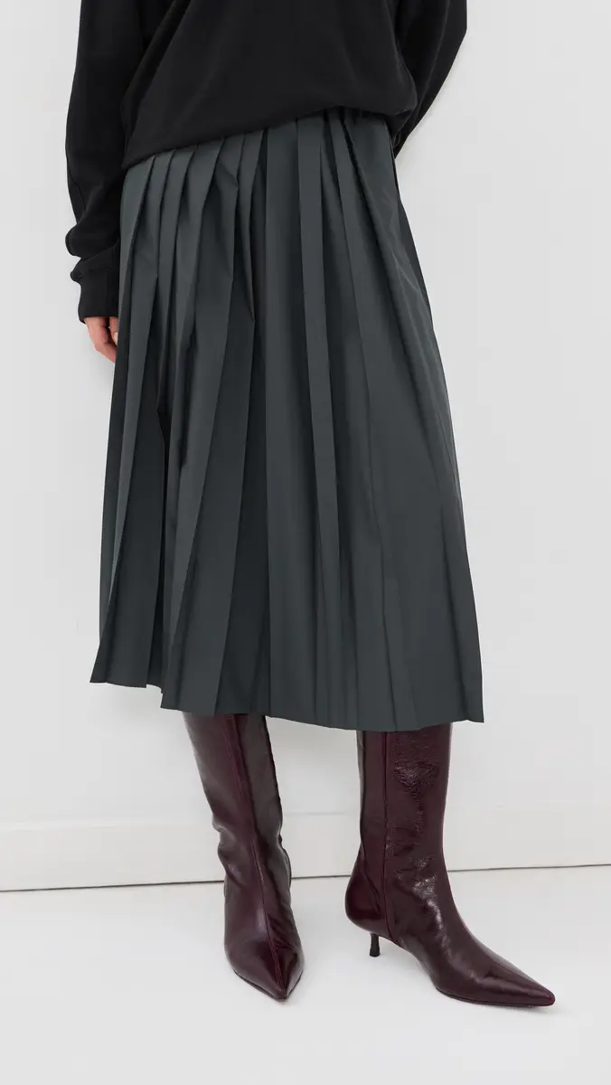 Tibi Nylon Pleated Midi Skirt | Thumbnail 2 Tibi Nylon Pleated Midi Skirt | Thumbnail 2