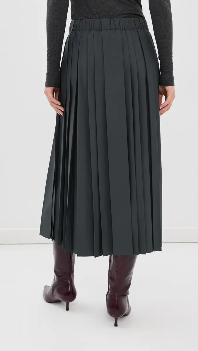 Tibi Nylon Pleated Midi Skirt | Thumbnail 3 Tibi Nylon Pleated Midi Skirt | Thumbnail 3