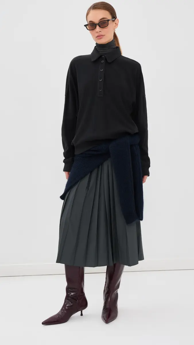 Tibi Nylon Pleated Midi Skirt | Thumbnail 5 Tibi Nylon Pleated Midi Skirt | Thumbnail 5