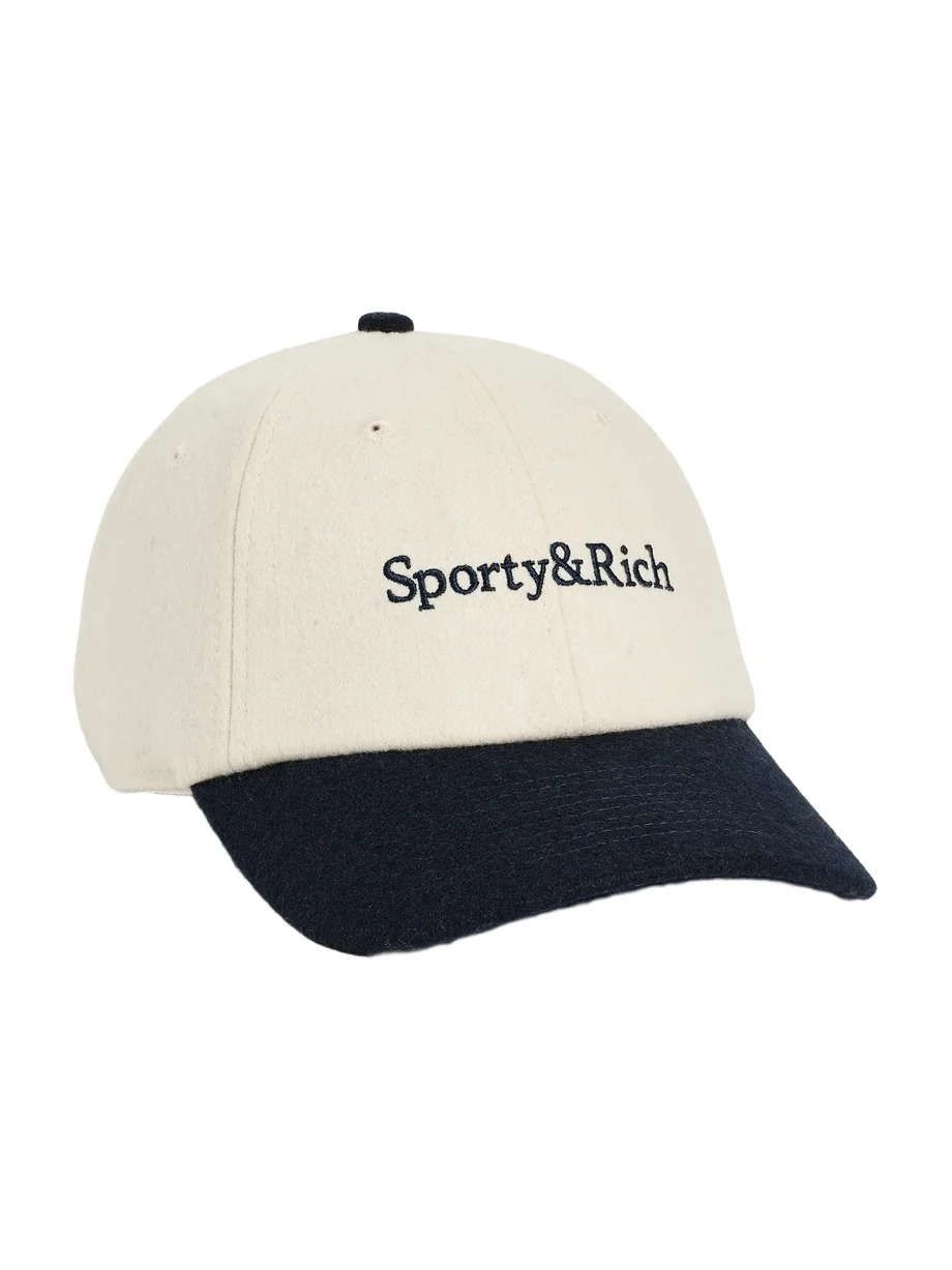Sporty & Rich Serif Logo Wool Hat