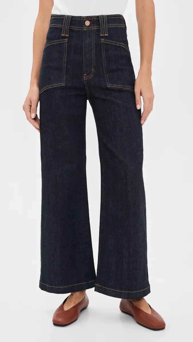 DAZE Valley Girl High Rise Patch Pocket Wide Ankle Jeans | Thumbnail 2 DAZE Valley Girl High Rise Patch Pocket Wide Ankle Jeans | Thumbnail 2