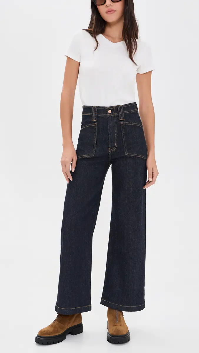 DAZE Valley Girl High Rise Patch Pocket Wide Ankle Jeans | Thumbnail 5 DAZE Valley Girl High Rise Patch Pocket Wide Ankle Jeans | Thumbnail 5