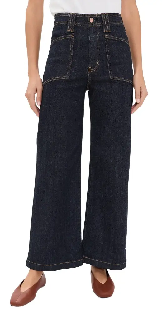 Valley Girl High Rise Patch Pocket Wide Ankle Jeans Valley Girl High Rise Patch Pocket Wide Ankle Jeans