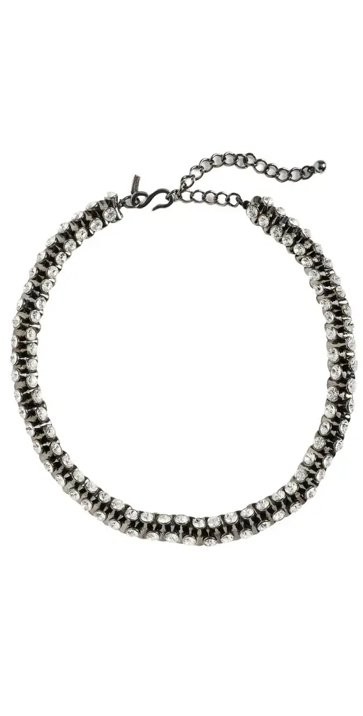 KENNETH JAY LANE Crystal Hour Glass Necklace
