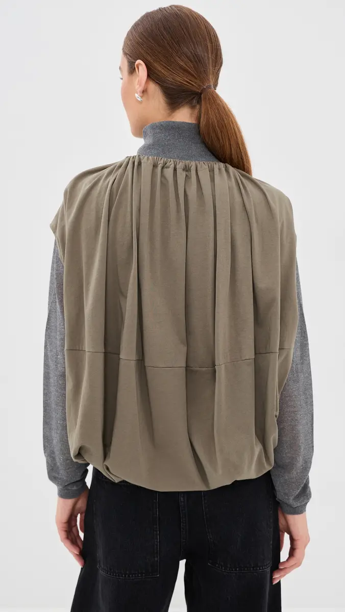 Tibi T-Shirt Program Shirred Neck Circular Top | Thumbnail 3 Tibi T-Shirt Program Shirred Neck Circular Top | Thumbnail 3