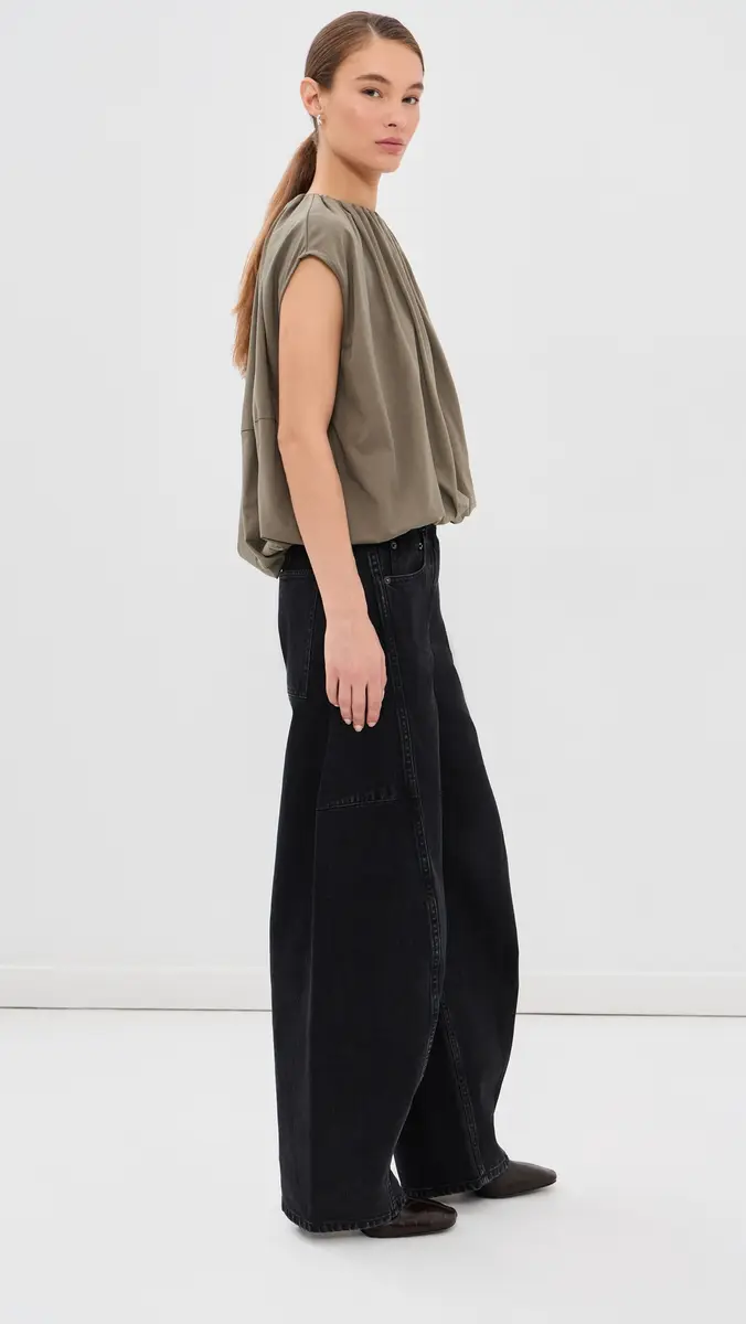 Tibi T-Shirt Program Shirred Neck Circular Top | Thumbnail 4 Tibi T-Shirt Program Shirred Neck Circular Top | Thumbnail 4
