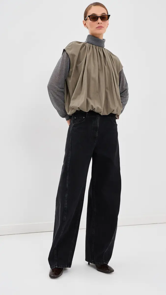 Tibi T-Shirt Program Shirred Neck Circular Top | Thumbnail 5 Tibi T-Shirt Program Shirred Neck Circular Top | Thumbnail 5