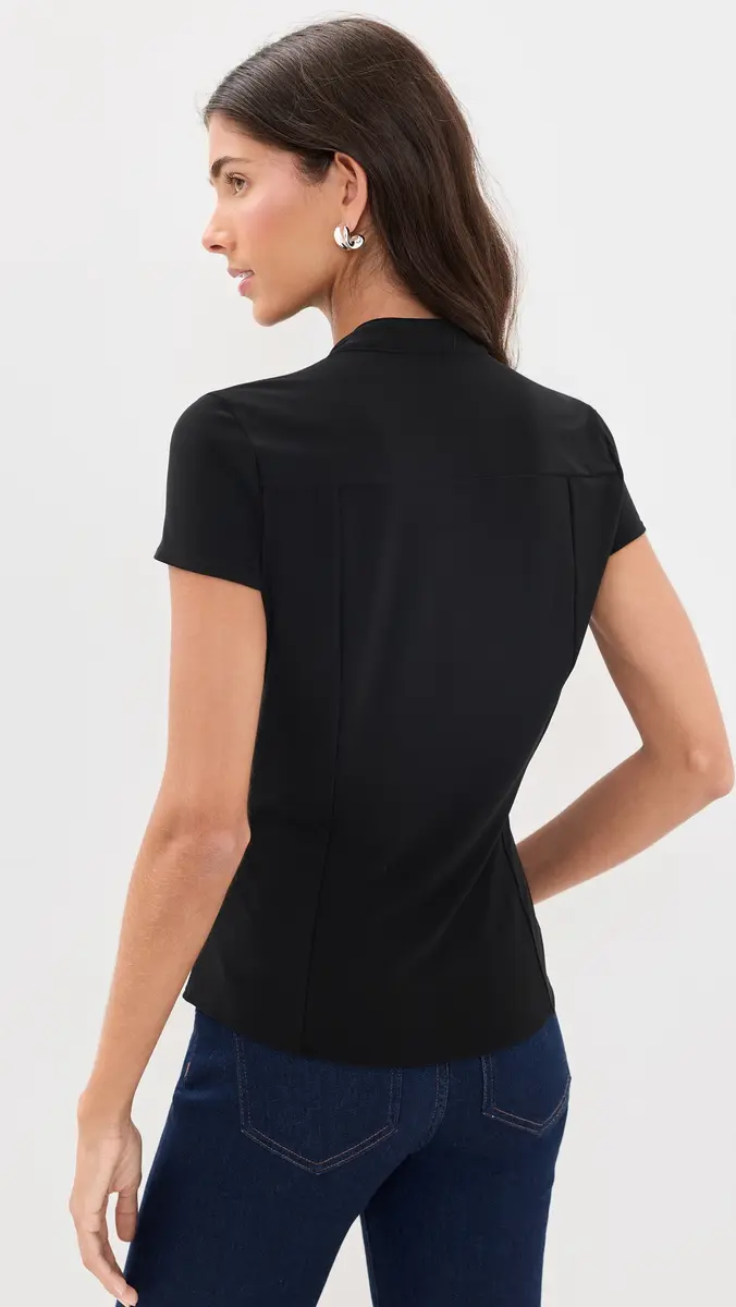 Alice + Olivia Freya Fitted Cap Sleeve Button Down Blouse | Thumbnail 3 Alice + Olivia Freya Fitted Cap Sleeve Button Down Blouse | Thumbnail 3