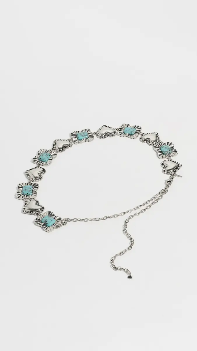 Lele Sadoughi Ruffle Heart Stone Concho Belt | Thumbnail 2 Lele Sadoughi Ruffle Heart Stone Concho Belt | Thumbnail 2
