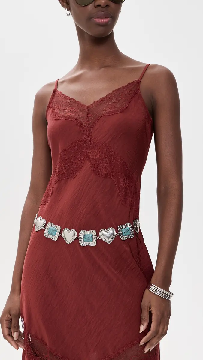 Lele Sadoughi Ruffle Heart Stone Concho Belt | Thumbnail 3 Lele Sadoughi Ruffle Heart Stone Concho Belt | Thumbnail 3