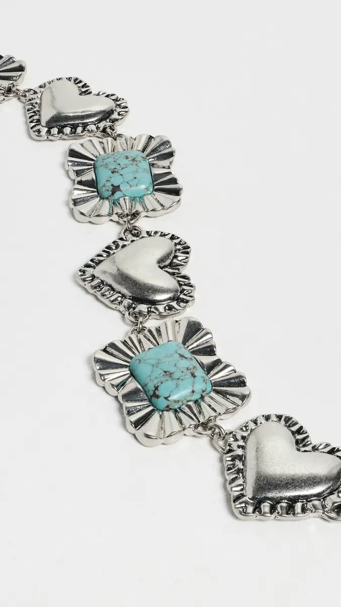 Lele Sadoughi Ruffle Heart Stone Concho Belt | Thumbnail 4 Lele Sadoughi Ruffle Heart Stone Concho Belt | Thumbnail 4
