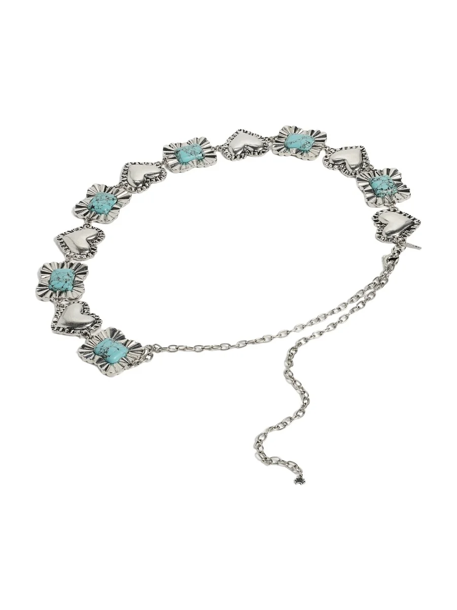 Ruffle Heart Stone Concho Belt Ruffle Heart Stone Concho Belt