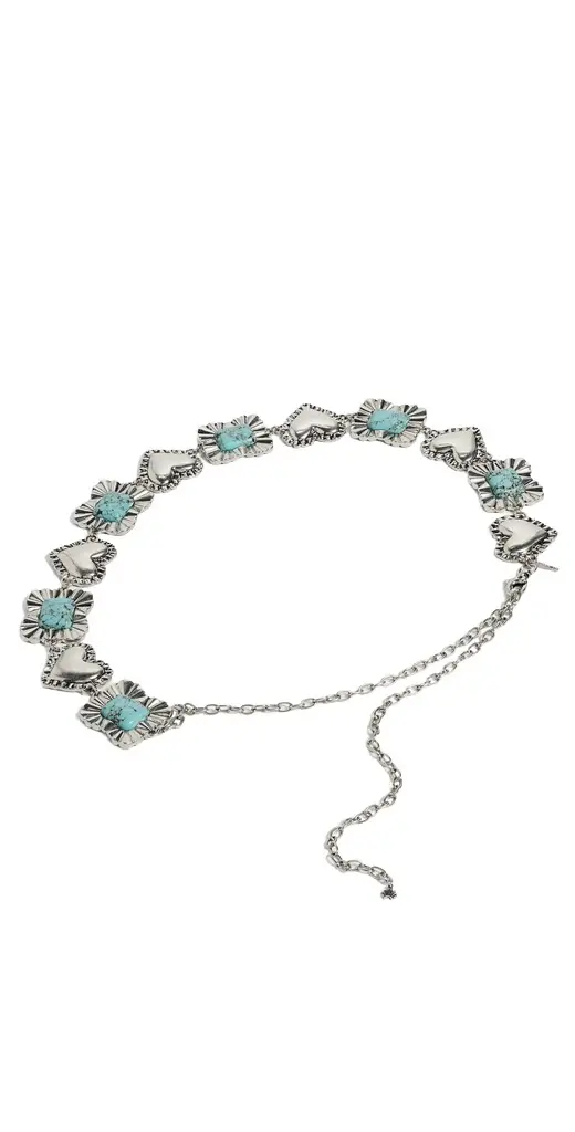 Ruffle Heart Stone Concho Belt Ruffle Heart Stone Concho Belt