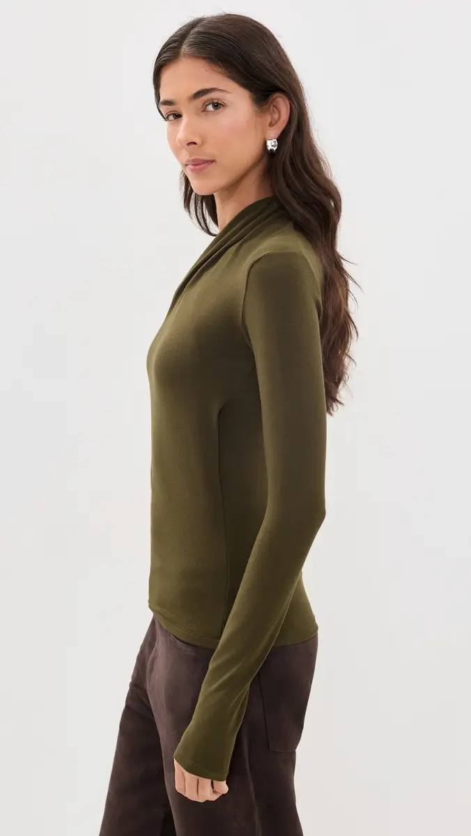 Vince Long Sleeve Fixed Wrap Top | Thumbnail 4 Vince Long Sleeve Fixed Wrap Top | Thumbnail 4