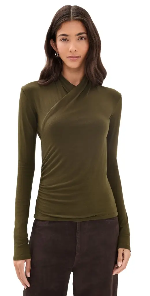 Vince Long Sleeve Fixed Wrap Top