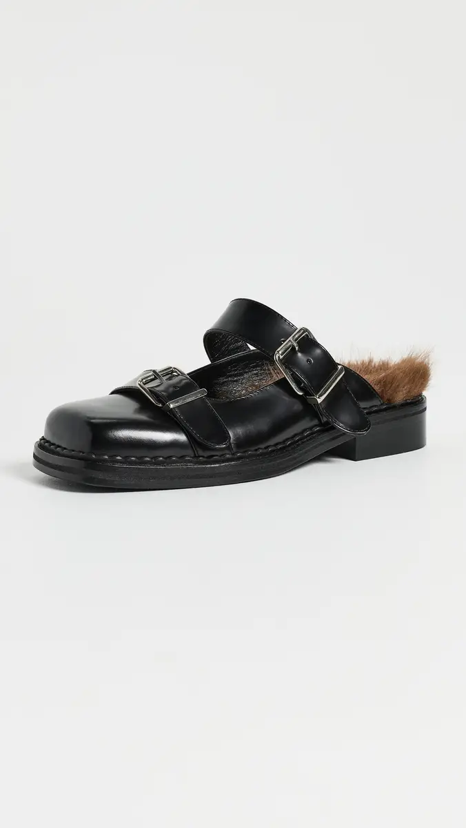 Simone Rocha Faux Fur Lined Buckle Mary Jane Mules | Thumbnail 2 Simone Rocha Faux Fur Lined Buckle Mary Jane Mules | Thumbnail 2