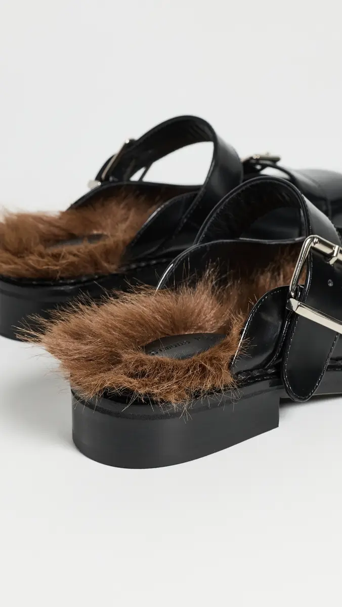 Simone Rocha Faux Fur Lined Buckle Mary Jane Mules | Thumbnail 4 Simone Rocha Faux Fur Lined Buckle Mary Jane Mules | Thumbnail 4
