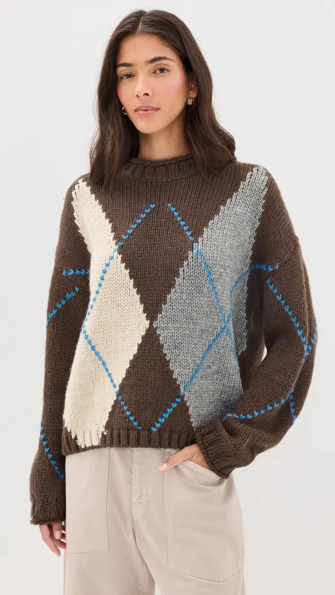 Moon River Argyle Roll Neck Sweater Top | Thumbnail 2 Moon River Argyle Roll Neck Sweater Top | Thumbnail 2