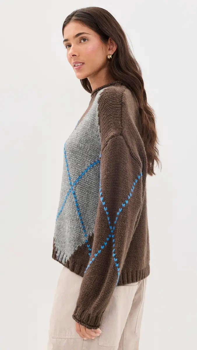 Moon River Argyle Roll Neck Sweater Top | Thumbnail 4 Moon River Argyle Roll Neck Sweater Top | Thumbnail 4
