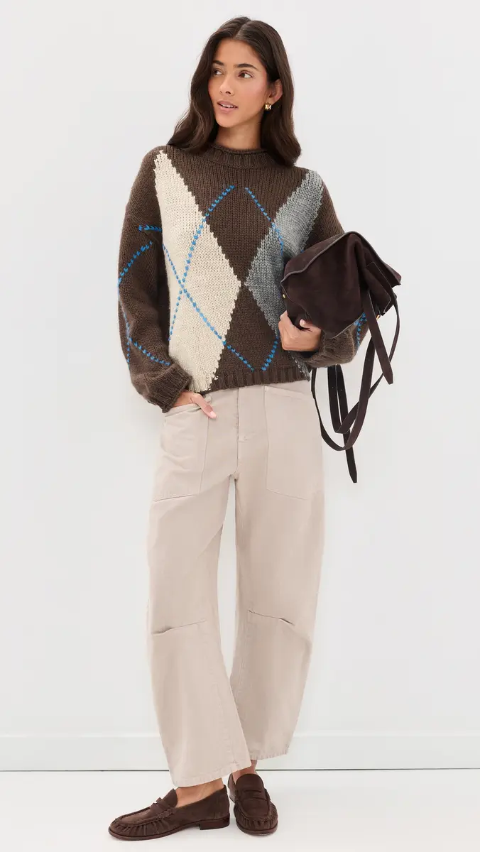 Moon River Argyle Roll Neck Sweater Top | Thumbnail 5 Moon River Argyle Roll Neck Sweater Top | Thumbnail 5
