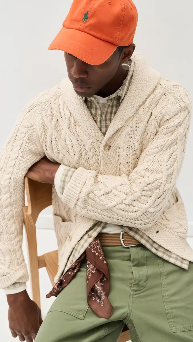 Polo Ralph Lauren Aran Cable Cotton Shawl Collar Cardigan | Thumbnail 2 Polo Ralph Lauren Aran Cable Cotton Shawl Collar Cardigan | Thumbnail 2