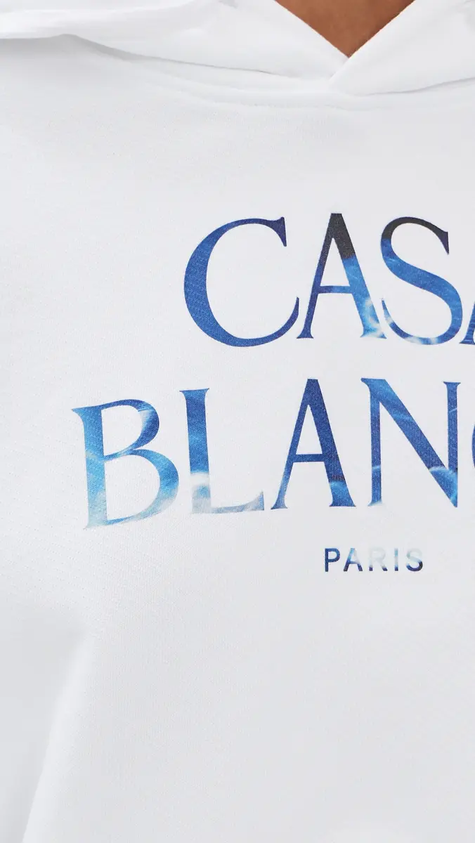 Casablanca White Stacked Logo Hoodie | Thumbnail 6 Casablanca White Stacked Logo Hoodie | Thumbnail 6
